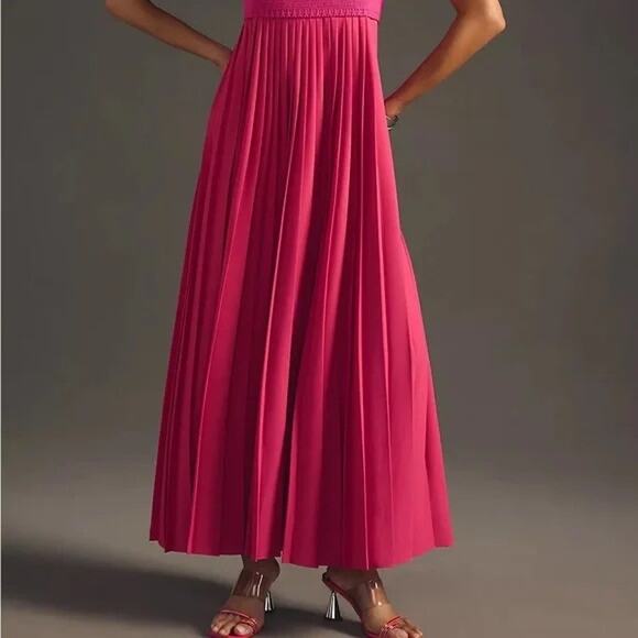 Anthropologie Mare Mare Pleated Maxi Dress - XL Pink Combo - Picture 6 of 6